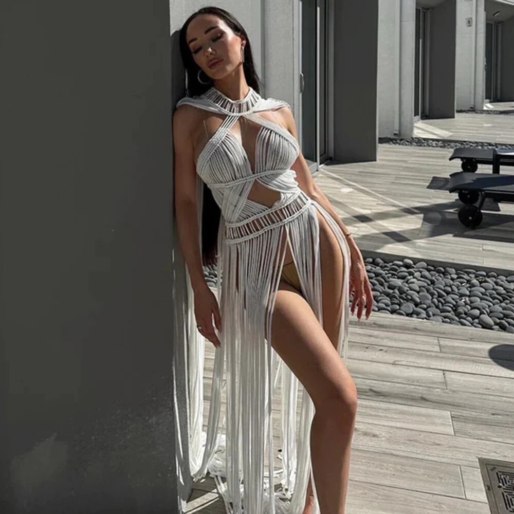 Sexy  tassel beach cover up